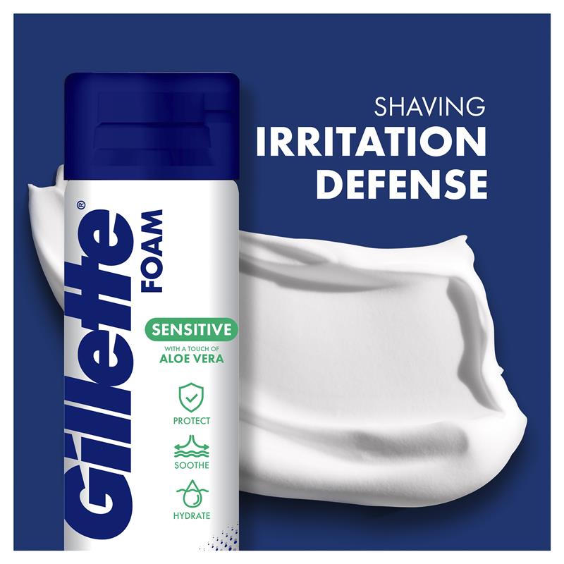 Load image into Gallery viewer, Gillette Sensitive Skin Soothing Shave Foam 245g
