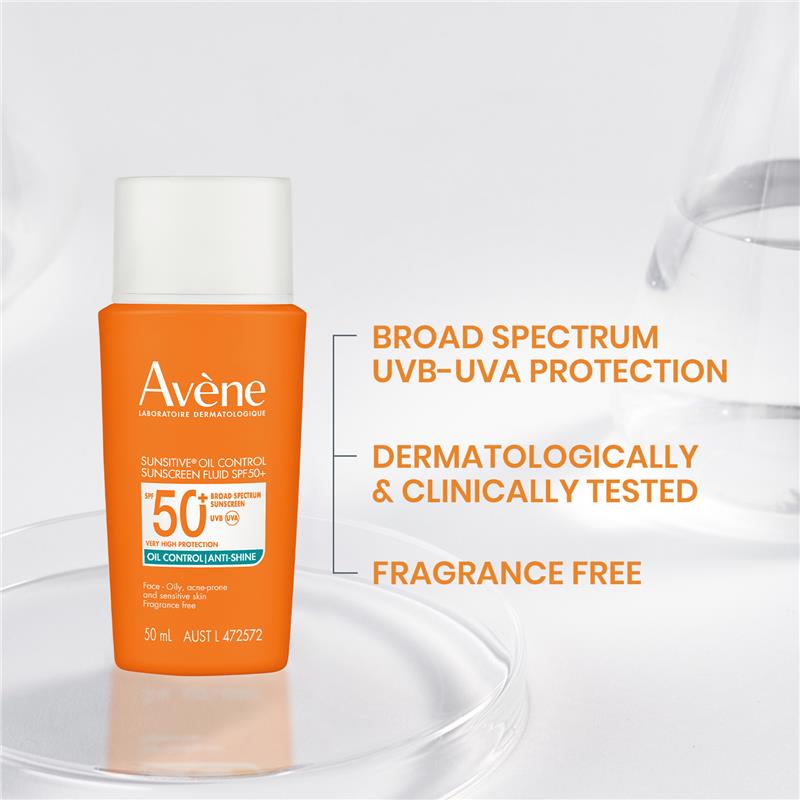 Load image into Gallery viewer, Avene Sunsitive Oil Control Sunscreen Fluid SPF50+
