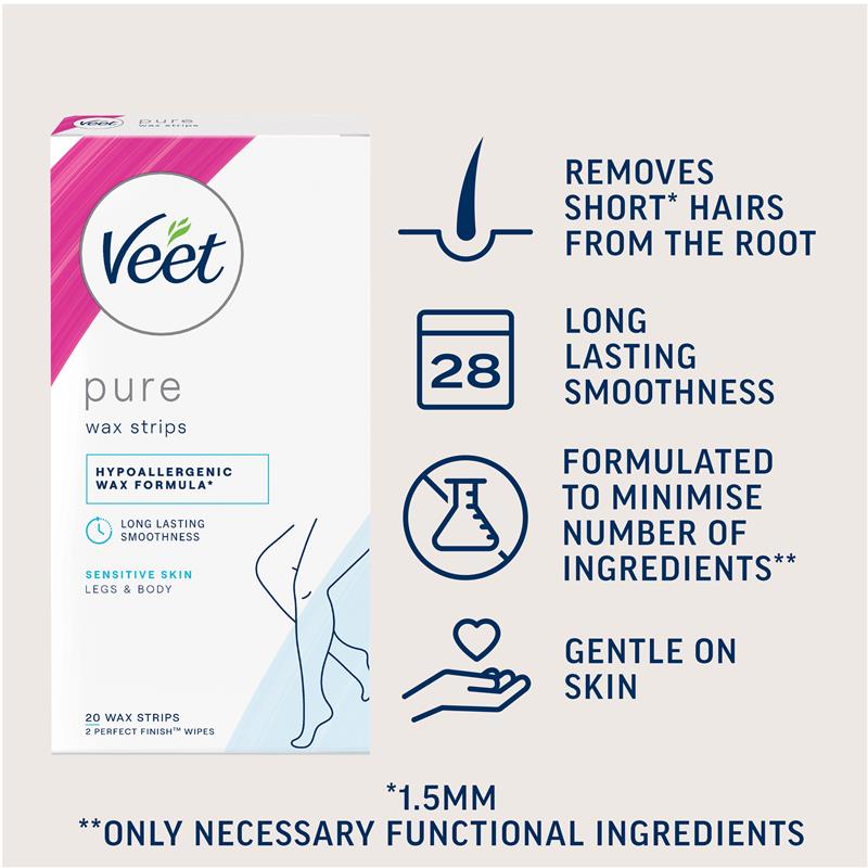 Load image into Gallery viewer, Veet Pure Cold Wax Strips Leg 20 Pack

