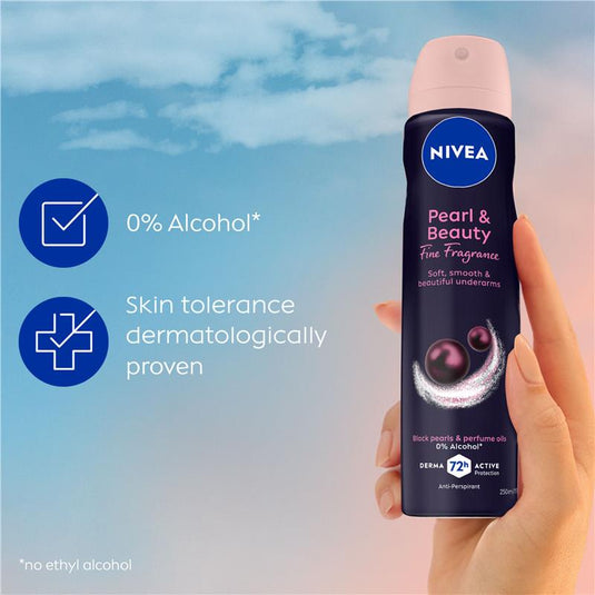 NIVEA Pearl And Beauty Fine Fragrance Black Pearls Aerosol Deodorant 72H Protection 250ml