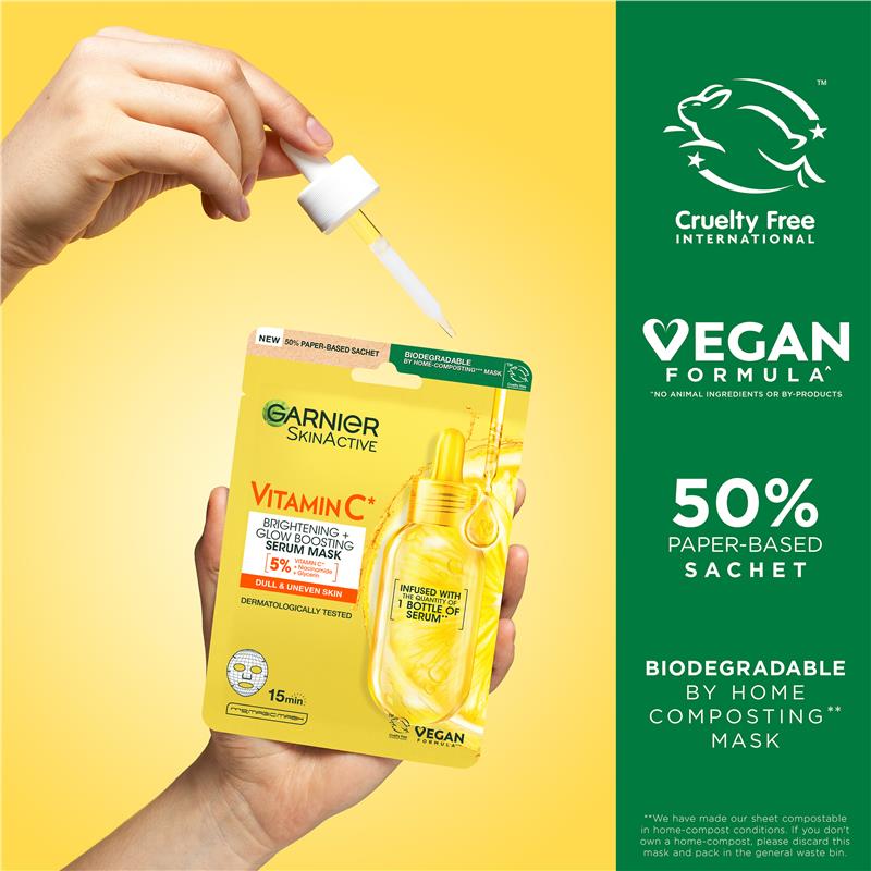 Load image into Gallery viewer, Garnier Hydra Bomb Vitamin C* Brightening &amp; Hydrating Sheet Mask
