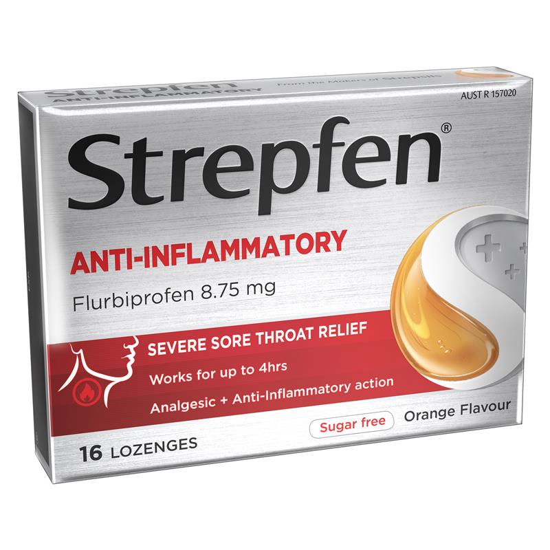 Load image into Gallery viewer, Strepfen Intensive Sugar Free Orange 16 Lozenges
