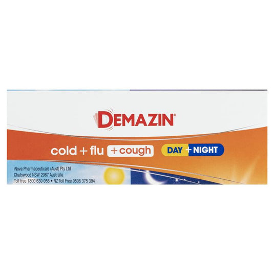 Demazin Cold + Flu + Cough Day + Night 48 Capsules