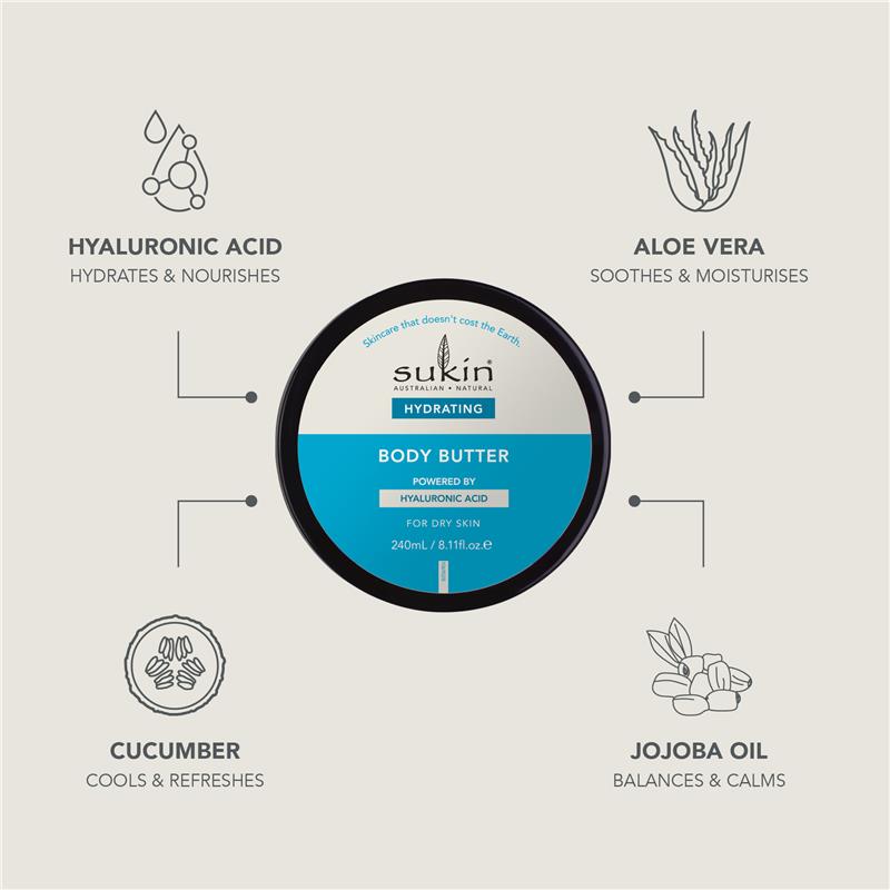 Load image into Gallery viewer, Sukin Hydrating Hyaluronic Acid Body Butter 240ml
