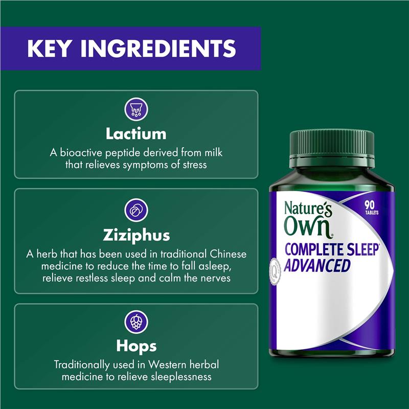 Load image into Gallery viewer, Nature's Own Complete Sleep Advance 90 Tablets Exclusive Size
