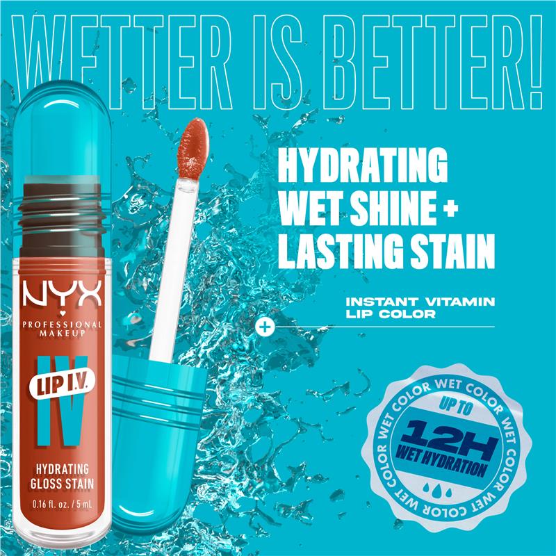 Load image into Gallery viewer, NYX Lip IV Hydrating Gloss Stain Caramel Drip
