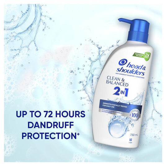 Head & Shoulders Clean & Balanced 2in1 Shampoo + Conditioner 750ml