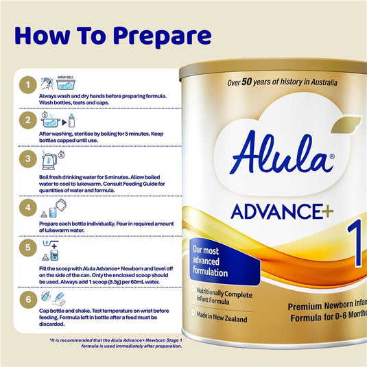 Alula Advance+ Stage 1 Newborn Infant Formula 0-6 Months 800g