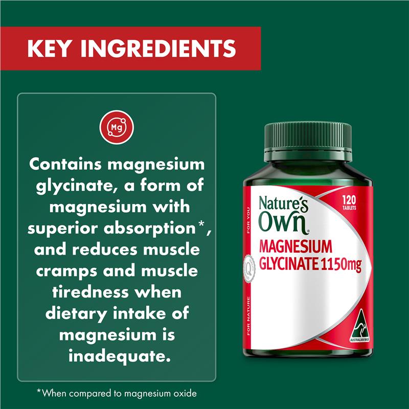 Load image into Gallery viewer, Nature's Own Magnesium Glycinate 120 Tablets
