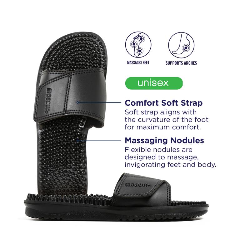 Load image into Gallery viewer, Maseur Invigorating Massage Sandal Black Size 11
