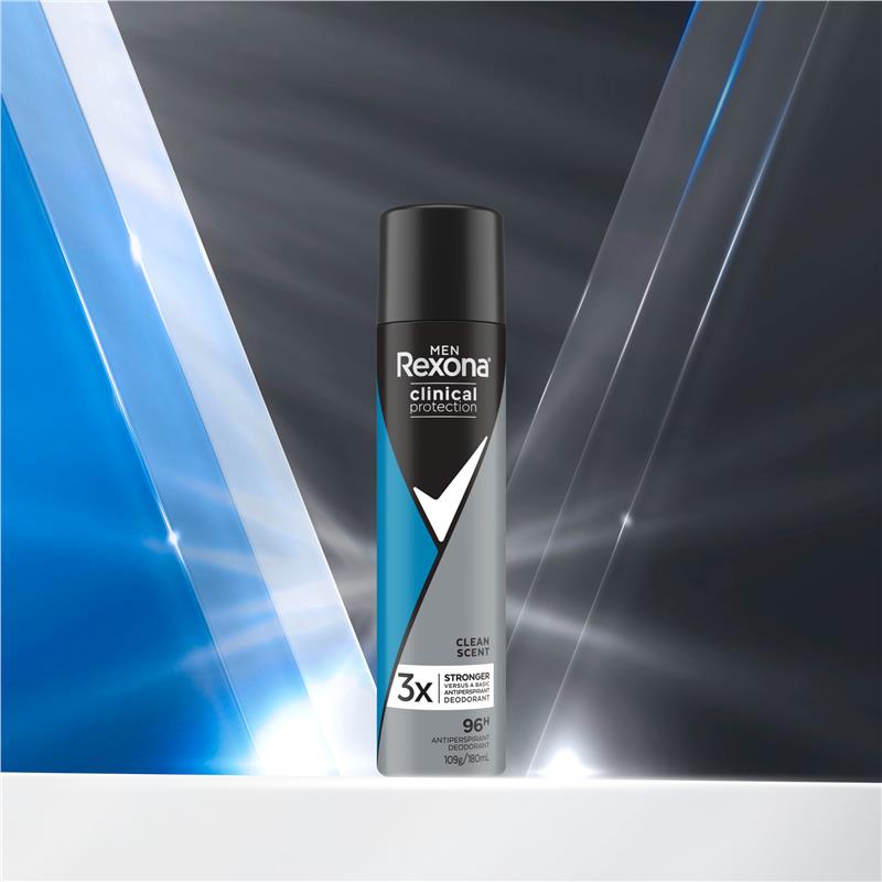 Load image into Gallery viewer, Rexona Men Clinical Protection Antiperspirant Aerosol Clean Scent 180ml

