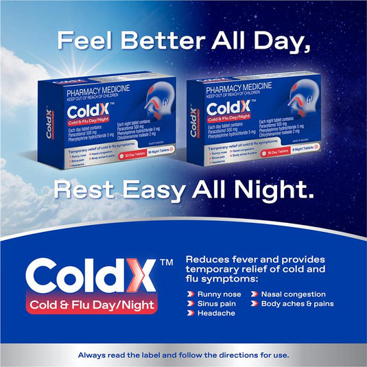 ColdX Cold & Flu Tablets Day & Night 24 Tablets