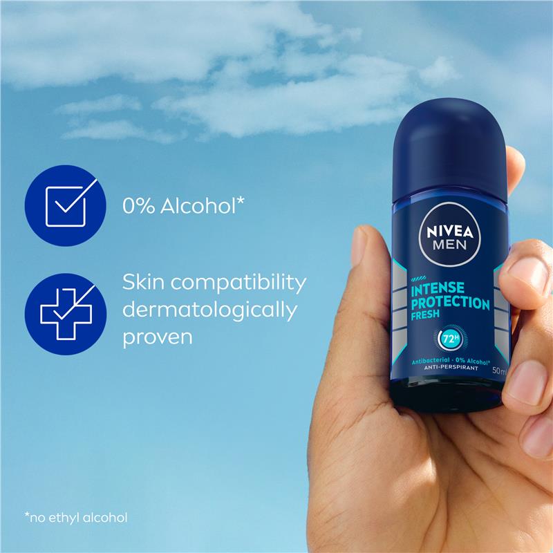 Load image into Gallery viewer, NIVEA MEN Intense Protection Fresh Roll On Deodorant 72H Protection 50ml
