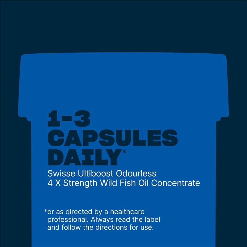 Load image into Gallery viewer, Swisse Ultiboost 4 x Strength Wild Fish Oil Concentrate 60 Capsules
