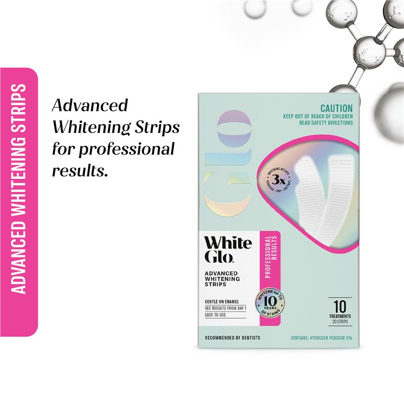 Load image into Gallery viewer, White Glo Advanced Whitening Strips 20 Pack

