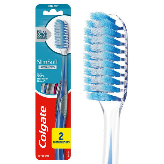 Colgate Toothbrush Slim Soft Advanced Ultra Soft 2 Pack