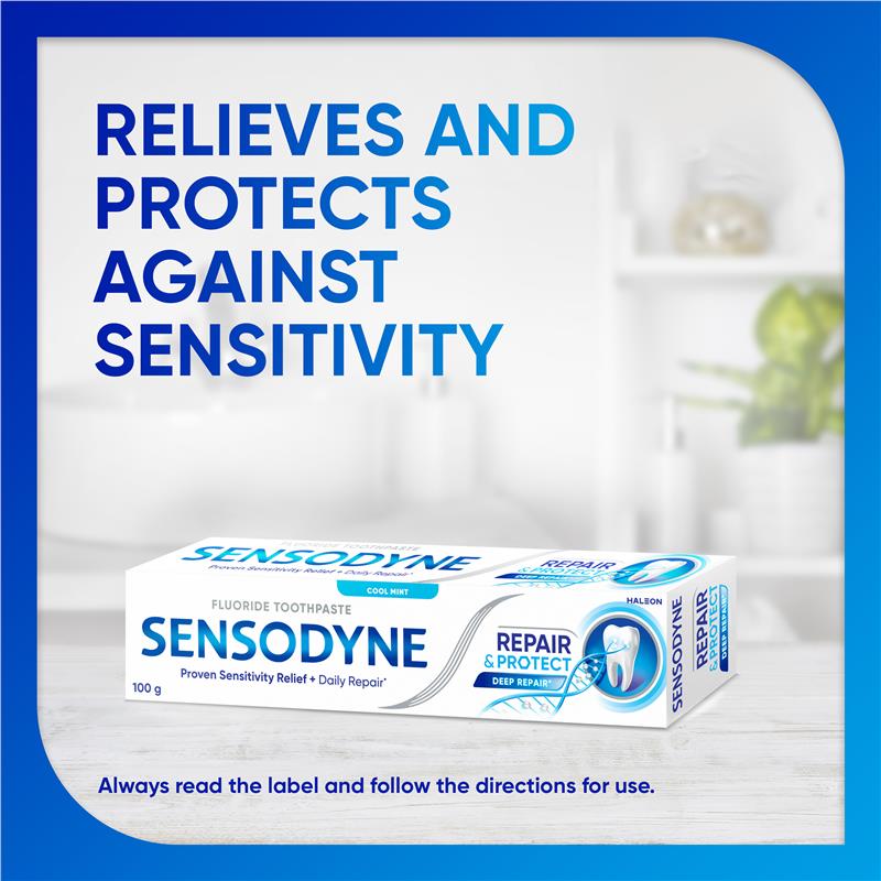 Load image into Gallery viewer, Sensodyne Sensitive Teeth Pain Repair &amp; Protect Toothpaste 100g

