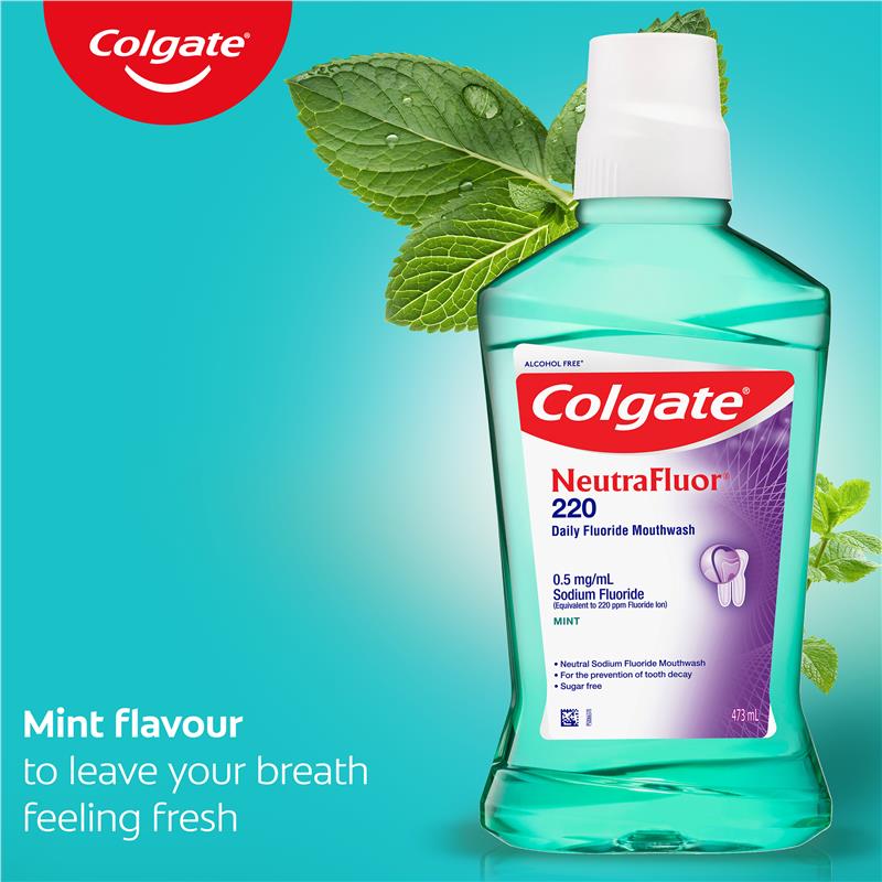 Load image into Gallery viewer, Colgate NeutraFluor 220 Daily Fluoride Mouthwash Mint 473mL
