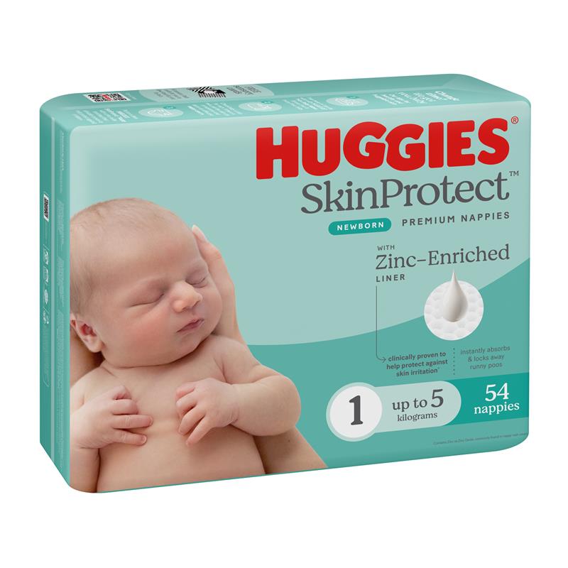 Load image into Gallery viewer, Huggies Ultimate Nappies Size 1 Newborn-5kg Bulk 54 Pack
