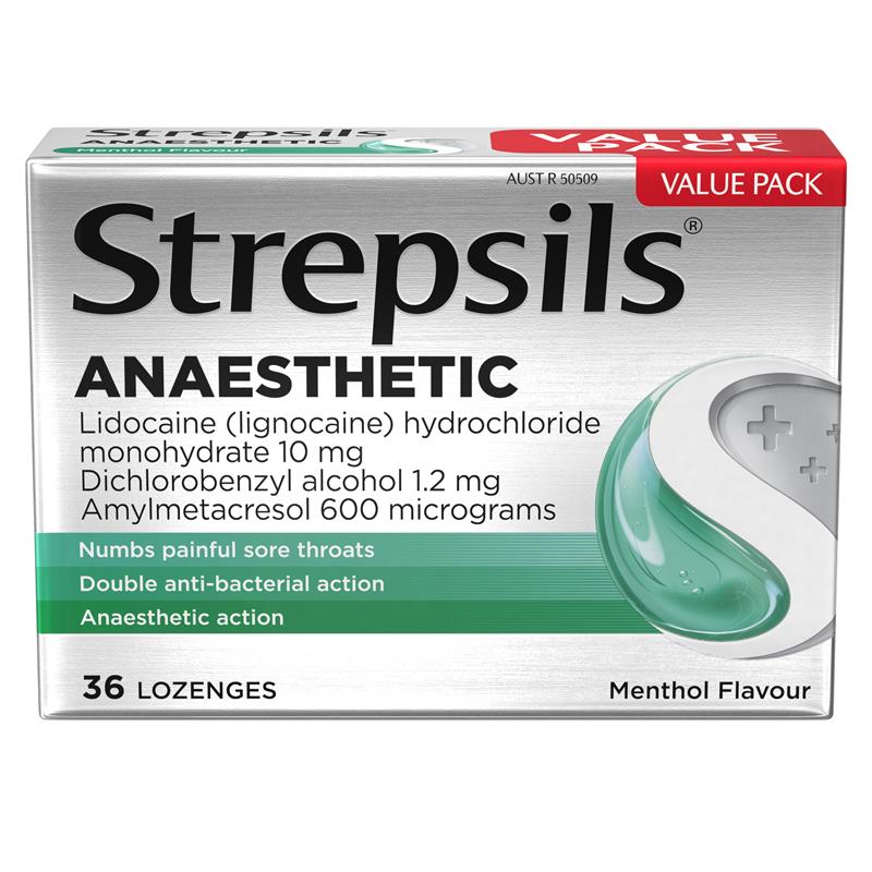 Load image into Gallery viewer, Strepsils Anaesthetic Menthol 36 Lozenges
