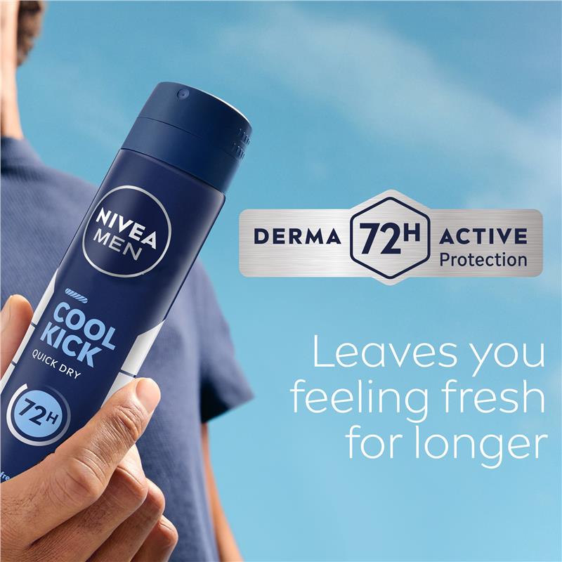 Load image into Gallery viewer, NIVEA MEN Cool Kick Aerosol Deodorant 72H Protection 250ml

