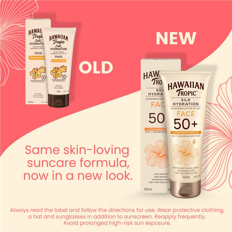 Load image into Gallery viewer, Hawaiian Tropic SPF 50+ Silk Hydration Face Fragrance Free 100ml
