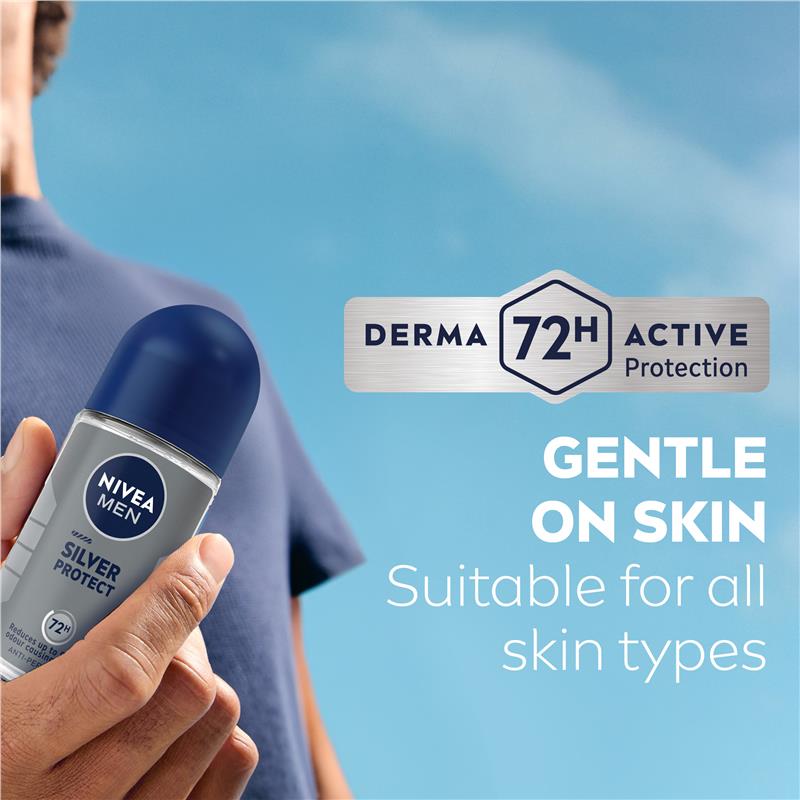 Load image into Gallery viewer, NIVEA MEN Deodorant Roll On Silver Protect 50ml
