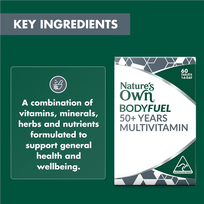 Load image into Gallery viewer, Nature's Own Bodyfuel 50+ Multivitamin 60 Tablets
