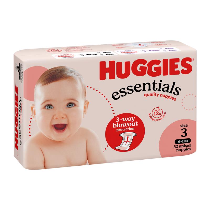 Load image into Gallery viewer, Huggies Essentials Size 3 6-11kg 52 Nappies
