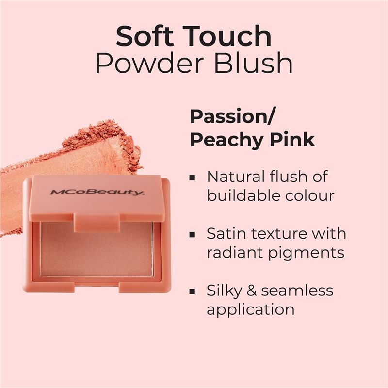Load image into Gallery viewer, MCoBeauty Soft Touch Powder Blush Passion Peachy Pink
