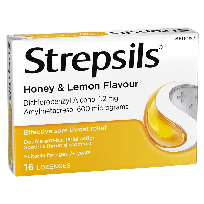 Load image into Gallery viewer, Strepsils Throat Lozenges Soothing Honey &amp; Lemon 16 Pack
