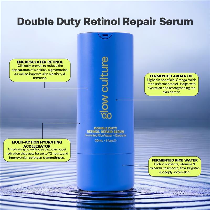 Load image into Gallery viewer, Glow Culture Double Duty Retinol Repair Serum 30ml
