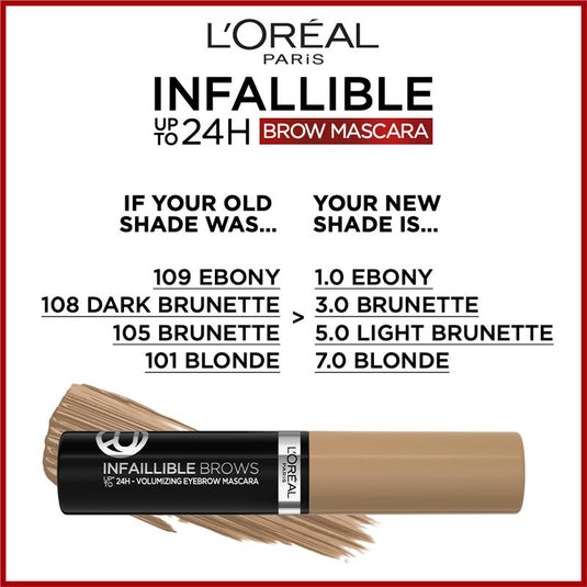 L'Oreal Paris Infallible Brows Volumizing Eyebrow Mascara 5.0 Light Brunette
