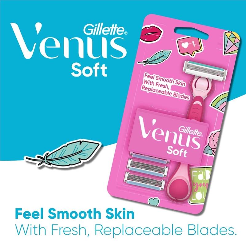 Load image into Gallery viewer, Gillette Venus Soft Hybrid Disposable Razors 4 Pack
