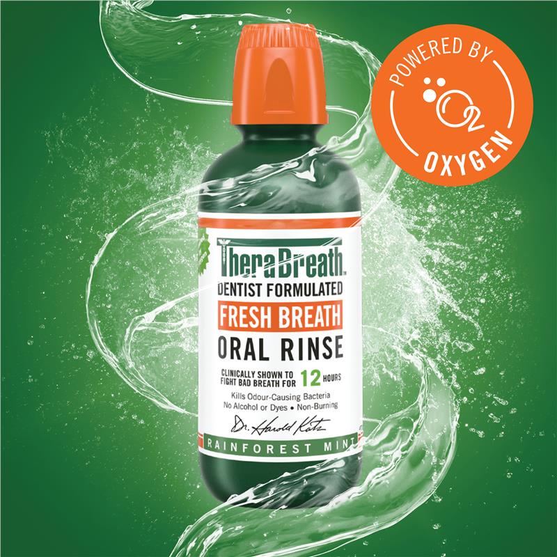 Load image into Gallery viewer, Therabreath Rainforest Mint Oral Rinse 473ml
