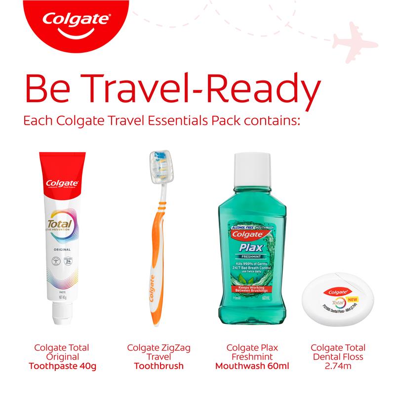Load image into Gallery viewer, Colgate Travel Essentials Toothbrush, Toothpaste, Mouthwash, Floss &amp; travel bag Pack
