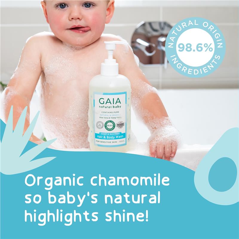 Load image into Gallery viewer, Gaia Natural Baby Hair &amp; Body Wash 500ml
