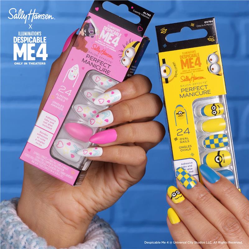 Load image into Gallery viewer, Sally Hansen Salon Effects Perfect Manicure 24 Press On Nails Despicable Me One In A Minion Limited Edition
