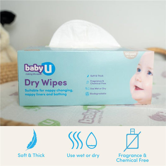 Baby U Dry Wipes 100 Pack