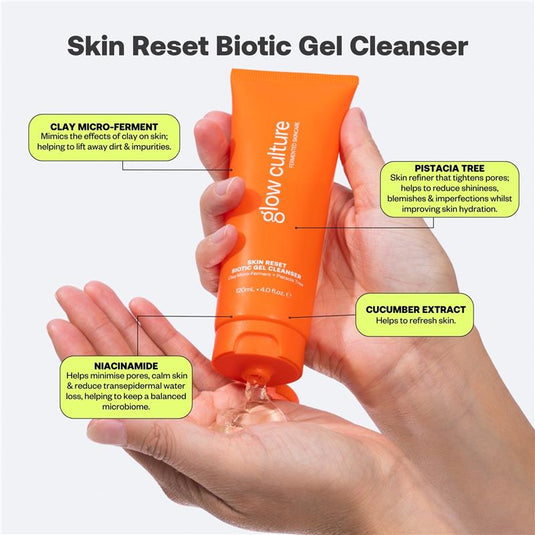 Glow Culture Skin Reset Biotic Gel Cleanser 120ml