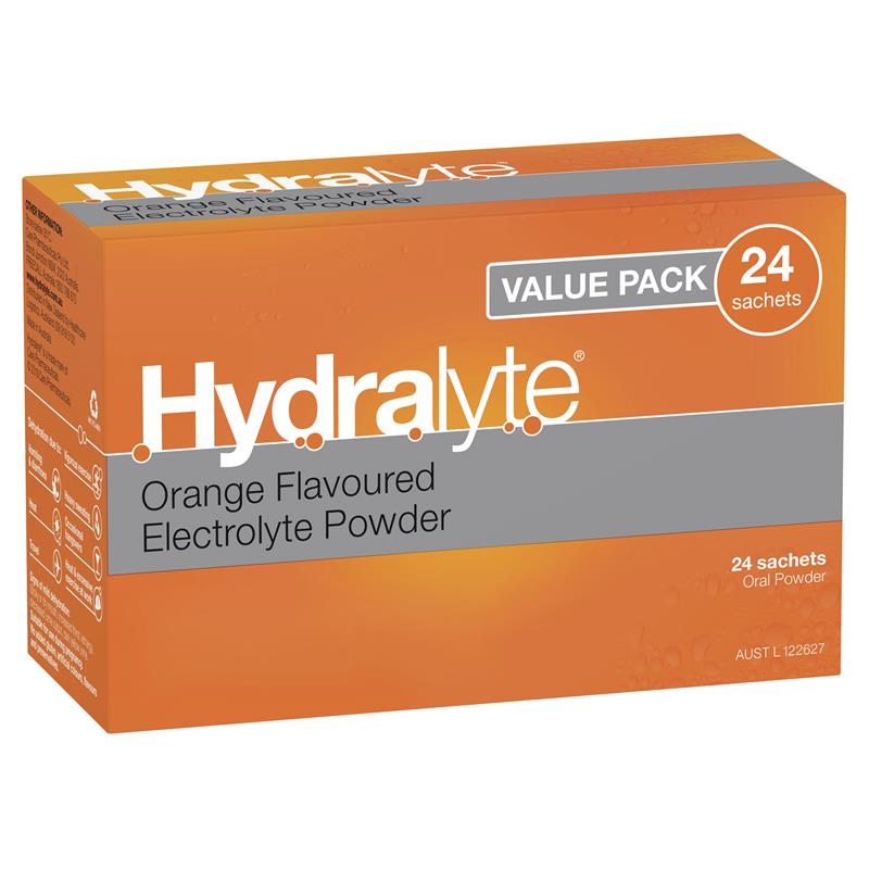 Load image into Gallery viewer, Hydralyte Orange Sachets Value Pack 4.9g x 24
