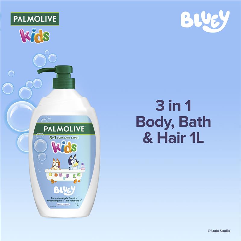 Load image into Gallery viewer, Palmolive Kids Bluey 3 in 1 Body Bath &amp; Hair Berrylicious 1L
