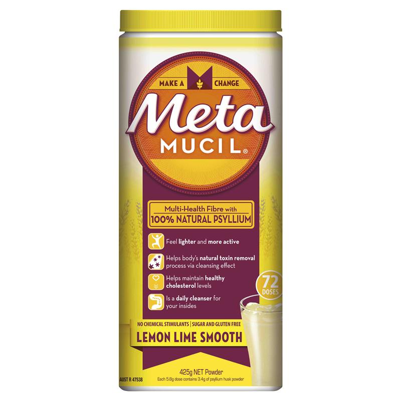 Load image into Gallery viewer, Metamucil Fibre Supplement Smooth Texture Lemon-Lime Flavour 72 doses 425g
