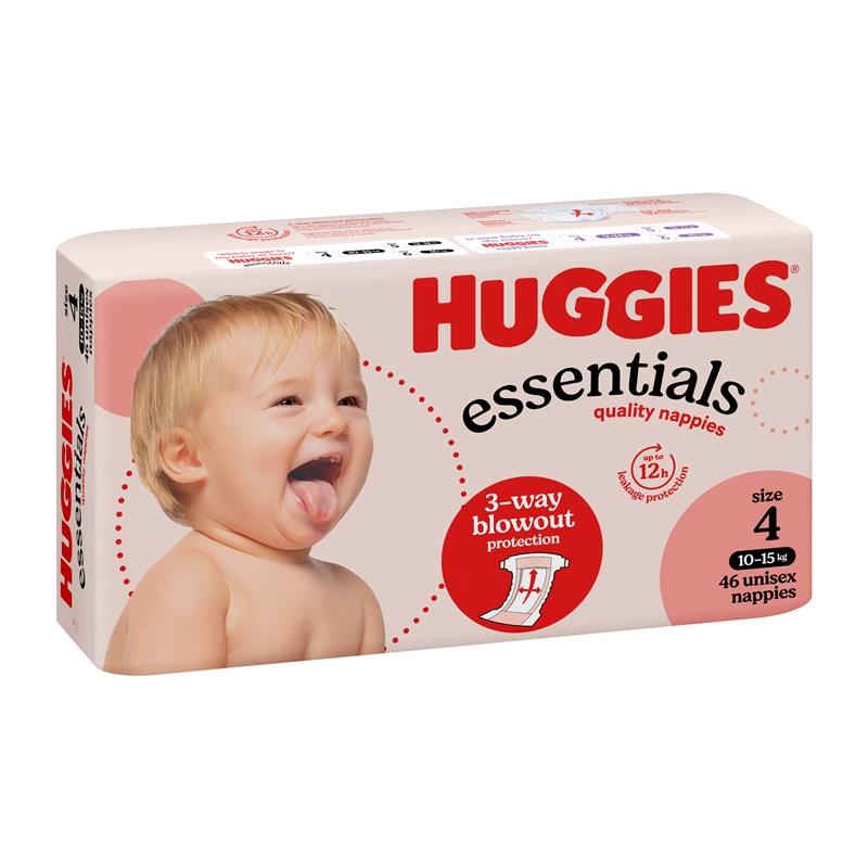Load image into Gallery viewer, Huggies Essentials Size 4 10-15kg 46 Nappies
