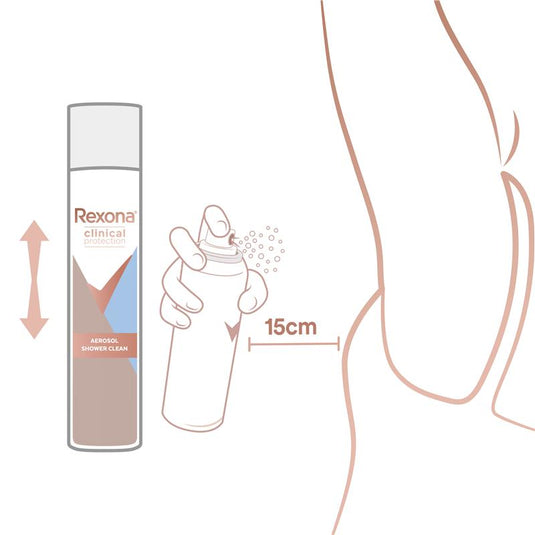 Rexona Women Clinical Protection Antiperspirant Aerosol Shower Clean 180ml