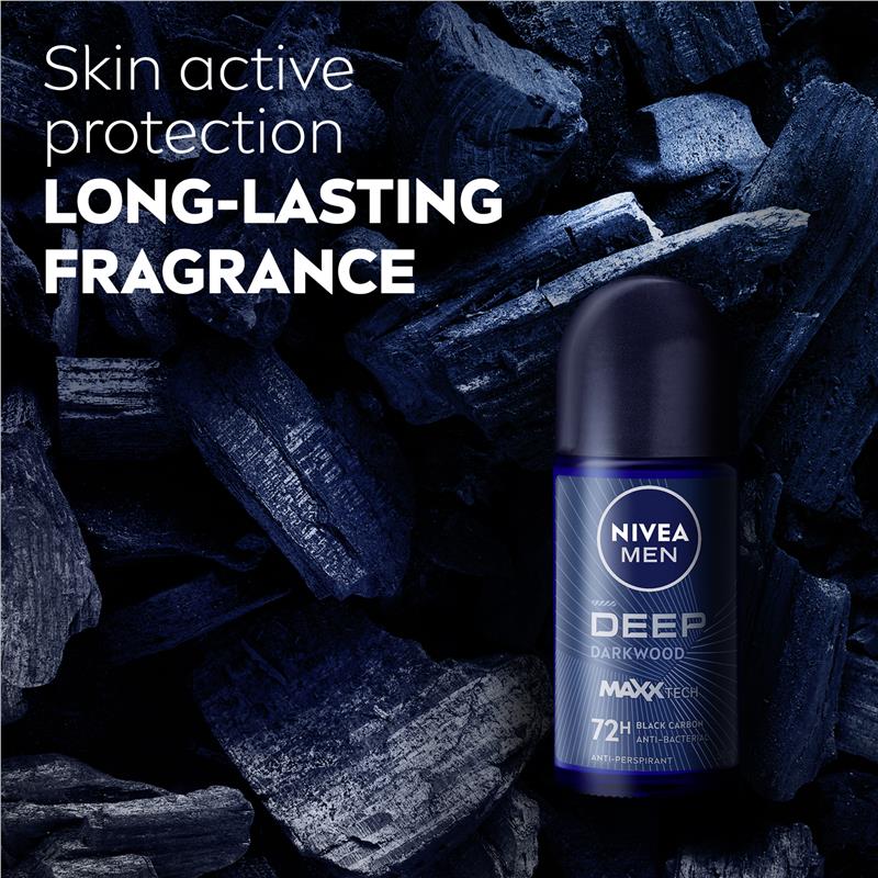Load image into Gallery viewer, NIVEA MEN Deep Roll On Deodorant 72H Protection 50ml
