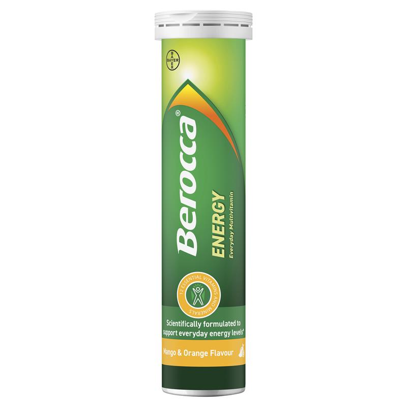 Load image into Gallery viewer, Berocca Energy Mango And Orange 60 Effervescent Tablets Exclusive Size
