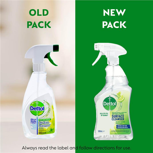 Dettol Surface Cleanser Antibacterial Lime & Mint Trigger 500ml