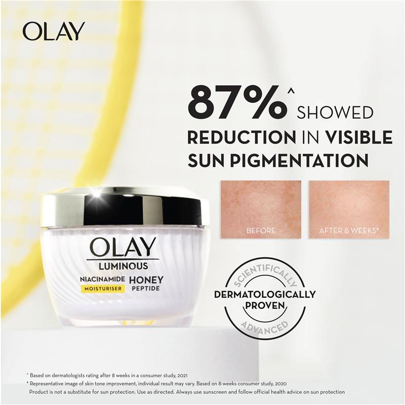 Load image into Gallery viewer, Olay Luminous Niacinamide Honey Peptide Moisturiser 50g
