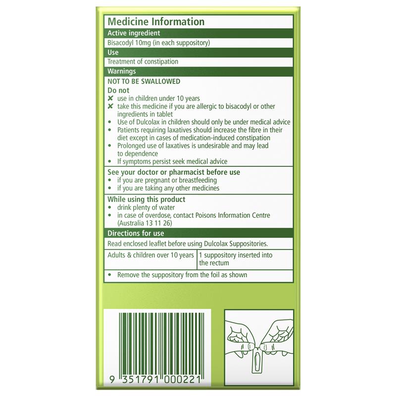 Load image into Gallery viewer, Dulcolax Laxatives Suppositories for Constipation Relief 10 Pack
